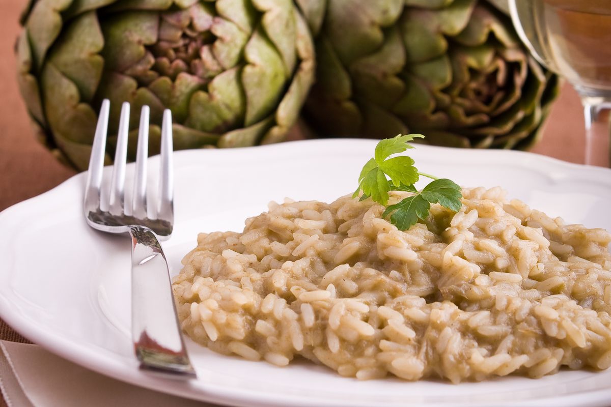 Risotto with artichokes and bacon with Thermomix