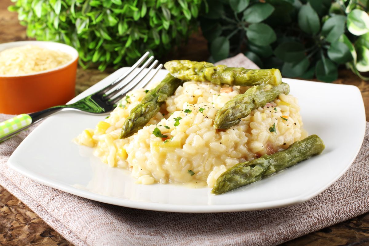 Asparagus and pancetta risotto