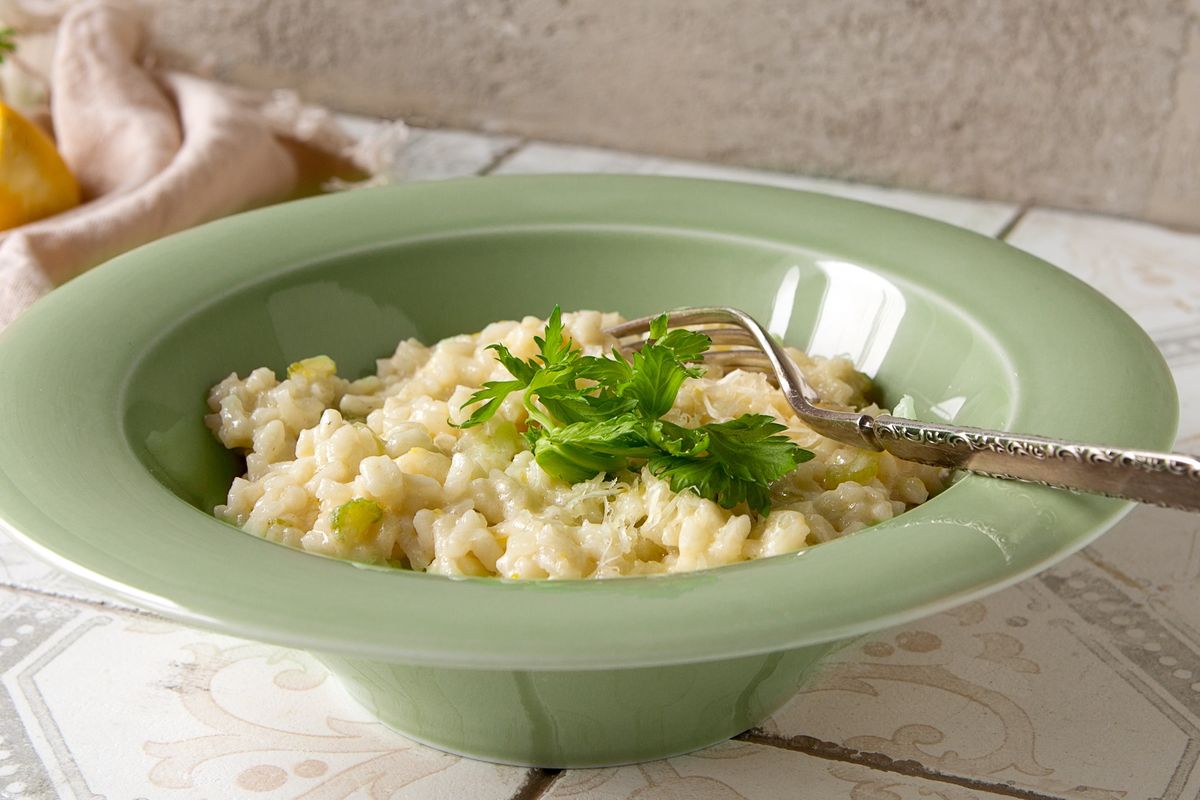 Celery and mint risotto