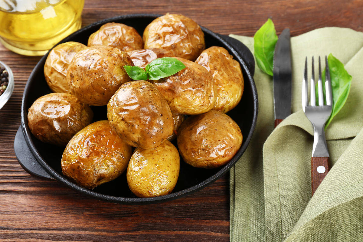 Baked anovelle potatoes