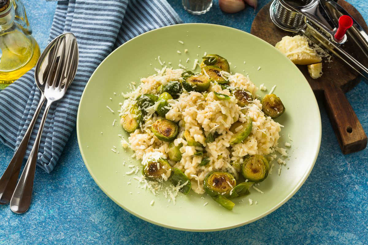 Risotto with Brussels sprouts